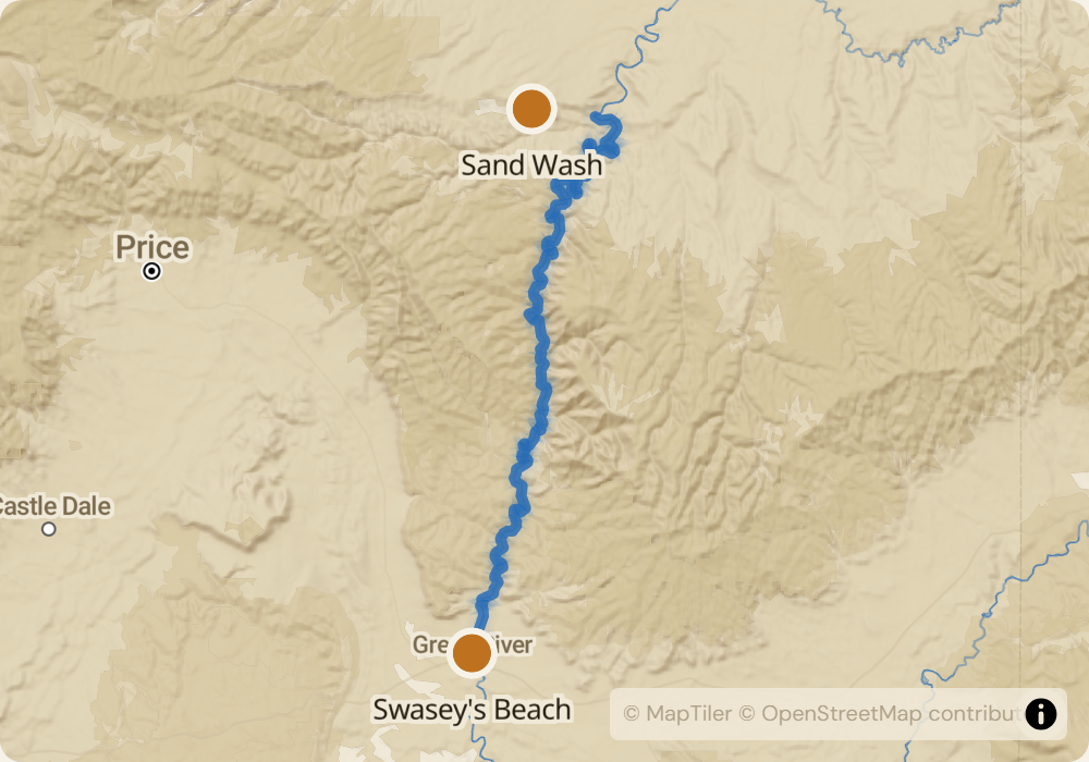 Desolation/Gray Canyon route map