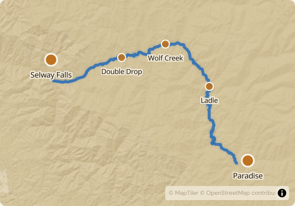 Selway route map