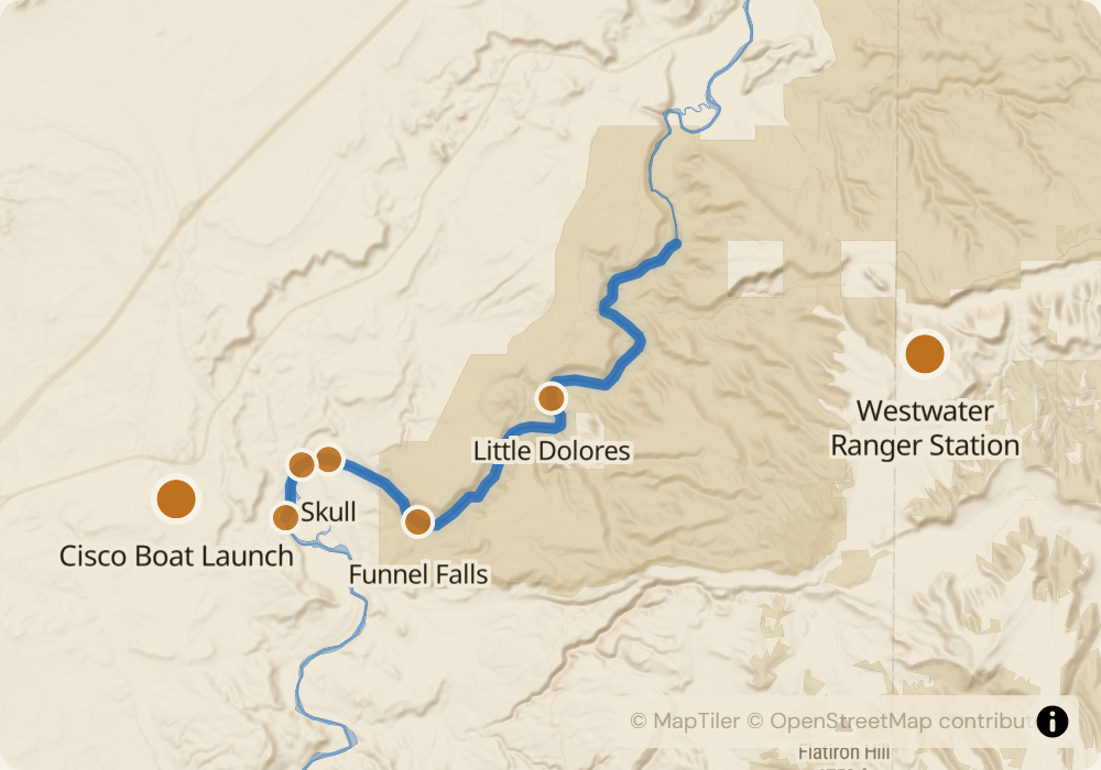 Westwater Canyon route map